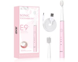 Sonic Smart elektrische tandenborstel - Oplaadbaar ontwerp - 5 reinigingsstanden - Inclusief 2 opzetborstels - IPX7 waterdicht - Batterijduur van 30 dagen - Verzorgt en reinigt de tanden - Geschikt voor volwassenen en kinderen - Roze
