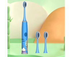 Sonische Baby Blauwe Elektrische KinderTandenborstel Kinderen - Baby, Peuter en kleuter - Inclusief 2 opzetstukken - 1 t/m 12 jaar - Blauw