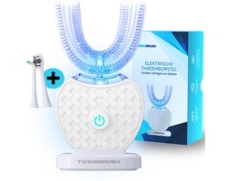 Twinsbrush Smart Brush - 3in1 Elektrische Tandenborstel - U-Vormige Tandenborstel - Smart brush Tanden - Smart Brush - Tandenborstels - Tanden bleker - 4 standen - Wit - Draadloos