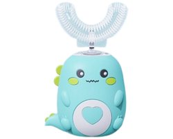 U-vormige kindertandenborstel met zachte haren, Sonic siliconen tandenborstel, cadeau - Groen - 6-12 jaar