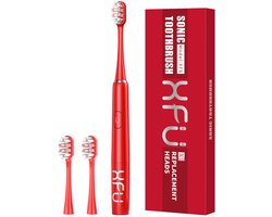 Ultrasone elektrische tandenborstel - Geschikt voor volwassenen en kinderen - IPX7 waterdicht en oplaadbaar - Draagbaar reismodel - rood