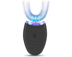 Ultrasone Elektrische Tandenborstel Voor Volwassenen - U-Vorm 360° Reiniging - 4 Modi (Incl. Whitening) - IPX7 Waterdicht - USB Oplaadbaar - Zwart