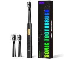 Verbeter sonische elektrische tandenborstel - Geschikt voor volwassenen van 12 jaar en ouder en kinderen - 5 reinigingsstanden - IPX7 waterdicht - zwart