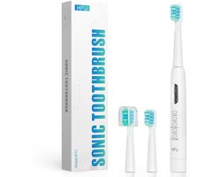 Verbeterde sonische elektrische tandenborstel - Geschikt voor volwassenen van 12 jaar en ouder en kinderen - 5 reinigingsstanden - IPX7 waterdicht - Wit