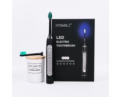 Viany Elektrische tandenborstel met blauw led en 4 standen - tandenborstel - extra opzetborstels - Ultra Whitening - lange accuduur