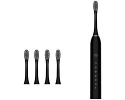 Vitdipy - Elektrische Tandenborstel - met 4 tandenborstelkoppen - Sonische - Wittere tanden - Geschikt voor volwassenen - Gevoelige tanden - Zwart