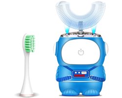 Vitdipy - U-vormige tandenborstel - Elektrische Tandenborstel - Leeftijd 2-6 - Tandenborstel kind - Peuter tandenborstel - Gevoelige tanden - Blauw