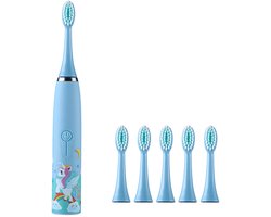 Ynkkvre -Elektrische Kinderzahnbürste - Trillingsarme Geluidsgolven - Maximaal 18.000 Trillingen Per Minuut Voor Zachte Reiniging - 1 - Blauw