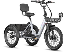 FAFREES F20 Mate II Elektrische Driewieler – 21Ah Accu, 85km Bereik, 65Nm Koppel – Voor Senioren & Dagelijks Gebruik Frost Grey