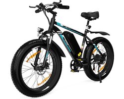 HITWAY Elektrische Fiets BK15 - Trendy 26*4.0 Inch Mountain EBike met Afneembare 48V 15Ah Lithium Batterij - City Commuter E-Bike met 250W Motor - 7 Versnellingen - IP54 Waterdicht