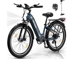 Hitway Elektrische Fiets BK16 - Trendy 26*3.0 Inch City Commuter EBike met Afneembare 48V 18Ah Lithium Batterij - Mountain E-Bike met 250W Motor - 7 Versnellingen - IP54 Waterdicht
