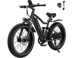 Hitway Elektrische Fiets BK9S - Trendy 26*4.0 Inch Fatbike - Mountain Snow EBike met Afneembare 48V 16Ah Lithium Batterij - City Commuter E-Bike met 250W Motor - 7 Versnellingen - IP54 Waterdicht