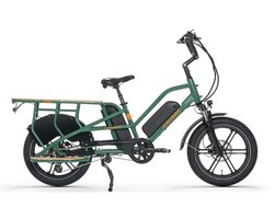 JOBOBIKE Transer Elektrische Longtail - E-Cargo - 20 Inch - 250W Motor - 7 Versnellingen - 60 km Actieradius - Hydraulische Schijfremmen - Groen