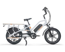 JOBOBIKE Transer Elektrische Longtail - E-Cargo - 20 Inch - 250W Motor - 7 Versnellingen - 60 km Actieradius - Hydraulische Schijfremmen - Wit