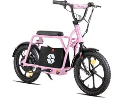 JOYSTAR Starmoto Elektrische Step met Zadel - voor Kinderen & Tieners (6-12 Jaar) - 250W Motor - Max. 25 km/u - 16 Inch Wielen - Roze