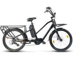 Villette Longtail, midmotor ebike transport 13Ah 7sp zwart