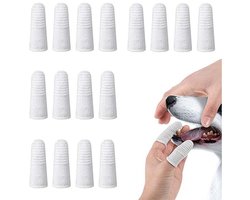 16 Stuks Hondentandenborstel Set - Vinger Tandenborstel - Huisdieren Tandenborstel - Herbruikbaar - Tandverzorging Voor Honden En Katten - Gebitsreiniging (Wit)