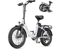 DYU C9 Elektrische Vouwfiets- E-bike voor dames en heren- elektrische fiets met - 48 V 15,6 Ah accu- e-bike 20 x 3,0 inch- e-bike 7 versnellingen met led-display- 250 W motor en 25 km/u- bereik tot 150 km City E-bike- app