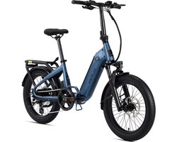 Elektrische Fiets Deruiz Peridot - Elektrische Vouwfiets - 140 km Actieradius - 500Wh - 20 inch Fatbike Banden - Shimano 8 Versnellingen - Hydraulische Schijfremmen - Verwijderbare Accu - App & Bluetooth - LCD Display - Blauw