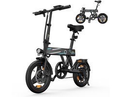 Elektrische Fiets EB1 – 7,8Ah Accu – Max Actieradius 80 KM - 14*2.1 Inch Banden - Maximale Snelheid 25 Km/H - Maximaal Draagvermogen 150 Kg - LED Verlichting – Compact & Geschikt voor Stad en Vrije Tijd - Elektrische Vouwfiets - Zwart