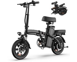 Elektrische Fiets - Motor 250W - Actieradius 60km - 14 Inch -25km/ - 48V/7.8Ah -vouwbaar E-bike -stads E-bikes & E-Nederland - Zwart