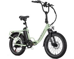 Elektrische Vouwfiets 20 Inch - E-bike voor Volwassenen - 720Wh Accu - Tot 75 km Bereik - 60Nm - Shimano 7 Versnellingen - Lage Instap - Groen