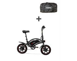 Elektrische vouwfiets - DYU D3F - elektrische fiets - opvouwbaar - vouwbaar - 25 km/h trapondersteuning + waterdichte stepgo beschermhoes / reistas