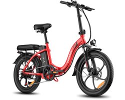 Elektrische Vouwfiets - E-Bike - 20 x 3.0 Inch Dikke Banden - 36V 18Ah Lithium Accu - 250 W Motor - 25 km/u - Maximaal bereik 130 km - Shimano 7 versnellingen - 20 Inch opvouwbare City Commuter E-Bike - Rood