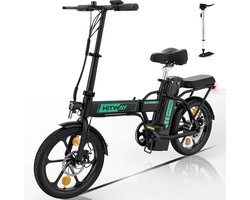 EML STORE Electrische fiets - E Bike - E bike vouwfiets - Lithiumbatterij 36V - Digitale Kilometerstand - 250W- 374.4WH- Zwart
