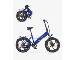 Hillmiles Mile 2 Elektrische fiets - Actieradius 60km - Verwijderbare batterij 36V13Ah - Motor 250W - Shimano 7 versnellingen - 20 Inch opvouwbare City Commuter E-Bike - Blauw