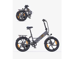Hillmiles Mile 2 Elektrische fiets - Actieradius 60km - Verwijderbare batterij 36V13Ah - Motor 250W - Shimano 7 versnellingen - 20 Inch opvouwbare City Commuter E-Bike - Grijs