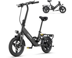 HillMiles Mile1 Elektrische Fiets - Motor 250W - Actieradius 60km - 14 Inch -25km/ - 36V/10.4Ah -vouwbaar E-bike -stads E-bikes & E-Nederland - Zwart