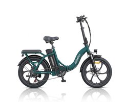HillMiles MilePort 1 Vouwbare E-bike 20×3.0 Fatband, 25km/h, Shimano 7 versnellingen, IPX4 waterbestendig, max draagvermogen 120kg, elektrische fiets voor stad en heuvelachtig terrein, Groen