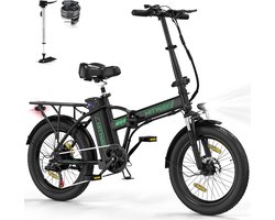 Hitway Elektrische Fiets BK11 - 20*3.0 Inch Fat Tire City Commuter EBike met Afneembare 36V 12Ah Lithium Batterij - Opvouwbaar Mountain E-Bike met 250W Motor - 7 Versnellingen - IP54 Waterdicht