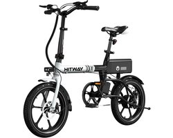 Hitway Elektrische Fiets BK35S - Trendy 16 Inch City Commuter EBike met Afneembare 36V 9Ah Lithium Batterij - Opvouwbaar E-Bike met 250W Motor - APP Bediening