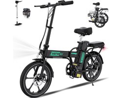 Hitway Elektrische Fiets BK5S - 16 Inch City Commuter EBike met Afneembare 36V 10.4Ah Lithium Batterij - Opvouwbaar E-Bike met 250W Motor - IP54 Waterproof