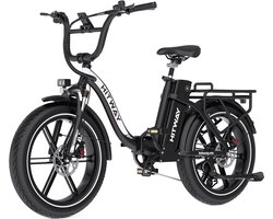 Hitway Elektrische Fiets BK6S Pro - 20*4.0 Inch Fat Tire City Commuter EBike met Afneembare 48V 18Ah Lithium Batterij - Opvouwbaar Mountain E-Bike met 250W Motor - APP Bediening - 7 Versnellingen - IP54 Waterdicht