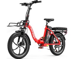 Hitway Elektrische Fiets BK6SL1 - 20*3.0 Inch Fat Tire City Commuter EBike met Afneembare 36V 15.6 Ah Lithium Batterij - Opvouwbaar Mountain E-Bike met 250W Motor - APP Bediening - 7 Versnellingen - IP54 Waterdicht