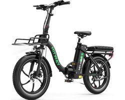Hitway Elektrische Fiets BK6SL1 - Trendy 20*3.0 Inch Fat Tire City Commuter EBike met Afneembare 36V 15.6 Ah Lithium Batterij - Opvouwbaar Mountain E-Bike met 250W Motor - 7 Versnellingen - IP54 Waterdicht