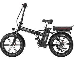 KOOLUX | X11 Elektrische Vouwfiets | E-Bike | 20 x 4.0 Inch Dikke Banden | Dubbele 48V 13+10.4Ah Accu | 250W Motor | Maximaal 25/u | Maximaal bereik 150km | Shimano 7-speed versnelling | LCD Scherm | Zwart | Gratis Rijklaar Bezorgd