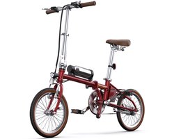 ONESPORT Elektrische Fiets – Lichtgewicht Opvouwbare E-Bike voor Stad & Pendelen – 36V 5.2Ah Accu, 40 km Bereik, 16×1.35 Inch Banden, Snel Opladen 2,5u – Rood