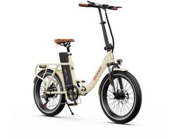 ONESPORT-Opvouwbare elektrische stadsfiets-120 km ondersteuning-816Wh grote accu-20x3.0 inch brede banden-250W stille motor-40Nm koppel-48V17Ah-voor-achter schijfrem-vering-bluetooth-weiß