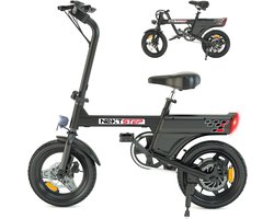 YEE GOO Elektrische Fiets - 250 W Motor - 36V 7,8Ah Batterij - 30-45 km Actieradius - 14 Inch Banden - Schijfremmen voor en achter - LED-verlichting en LCD-display - Draagbare e-bike voor woon-werkverkeer in de stad - Zwart
