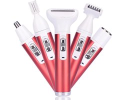 1Pcs 5 in 1 Elektrische ABS Draagbare Lady Facial Ontharing Scheerapparaat Pijnloos Wenkbrauw Trimmer Lady Scheerapparaat Oplaadbare USB Scheren voor Bikini Neus Been Gezicht Lichaam