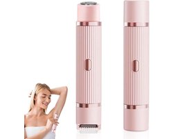 2-in-1 draadloos en waterdicht elektrisch scheerapparaat voor dames met dubbele kop, ideaal voor benen, lichaam, oksels en bikinilijn voor een gladde en comfortabele scheerbeurt