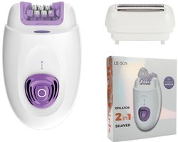 2-in-1 elektrische scheerapparaten voor dames - epilator dames- oplaadbare trimmer- Epilator voor dames- voor ontharing met scheeropzetstuk en trimmeropzetstuk-scheerapparaat voor benen- gezicht, lippen, lichaam, bikinilijn-epilator dames-paars