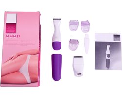 2-in-1 epilator voor vrouwen, ontharing, nat/droog, elektrisch, draadloos, flexibele kop, bikinilijntrimmer, epilator, paars