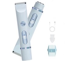 2-in-1 scheerapparaat voor dames - elektrisch scheerapparaat - bikinilijntrimmer - waterdicht - epilator - damestrimmer - met digitaal display - blauw