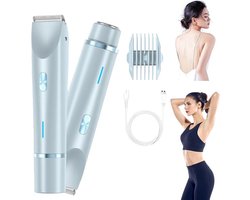 2-in-1 scheerapparaat voor dames - elektrisch scheerapparaat - waterdicht - epilator - bikinilijntrimmer - damestrimmer - blauw