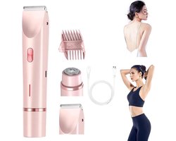 2-in-1 scheerapparaat voor dames - elektrisch scheerapparaat - waterdicht - epilator - bikinitrimmer - damestrimmer - roze